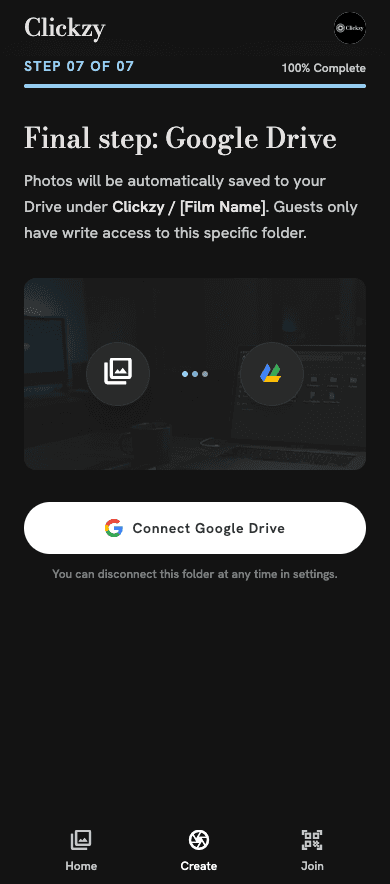 Connecting Google Drive in Clickzy