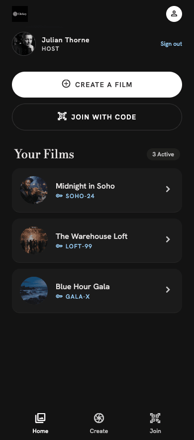 Clickzy films list